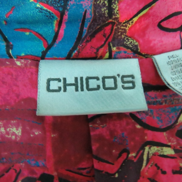 Chico's Womens Pink Lined Embroidered Jacket - Picture 8 of 8